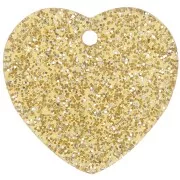 Golden - 15x16.5mm acrylic heart sequin - Gold glitter x1 15x16.5mm acrylic heart sequin - Gold glitter x1