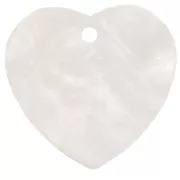 White - 15x16.5mm acrylic heart sequin - Pearlescent White x1 15x16.5mm acrylic heart sequin - Pearlescent White x1