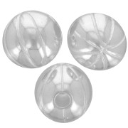 9mm Round bead - basketball - Silver plated x1