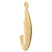 20x10mm 316L stainless steel Shrimp pendant - Gold x1