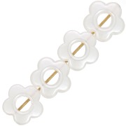 8mm Flower beads - imitation freshwater pearl - Cream pearl x4