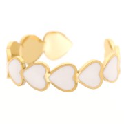 316L stainless steel epoxy resin Adjustable heart ring S52 to S58 - Gold - Whitex1