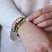 13x8mm Clear acrylic bamboo tube beads - Green x15