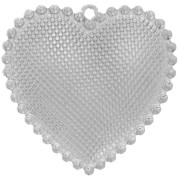 31x32mm 304L stainless steel Pendants with worked hearts x2