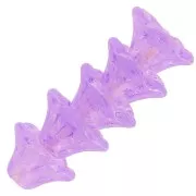 4x7mm Glass flower beads - Crystal Violet x20