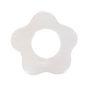 14mm hollowed mother-of-pearl flower bead - cream x6