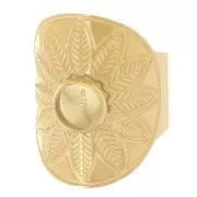 Stainless steel 316L adjustable wide ring - 6mm cabochon 6 mm S. 52 to 58 x1