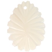 30x22mm Mother of Pearl Curved leaf pendants - Natural x2