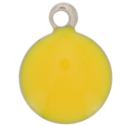 8mm 304 stainless steel and epoxy resin round charms - Ochre x5
