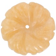 20mm gemstone flower pendant - dyed Jade - Yellow x1