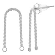 21x9mm 304L stainless steel Bridge earstuds U shape x2