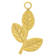 19x12mm 316L stainless steel Leaf pendants - Gold x8