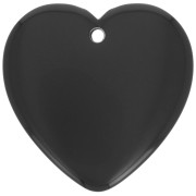 36x36.5mm Heart pendant in opaque resin - Black x1