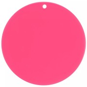 Round transparent acrylic pendant 50 mm - Fuchsia x1