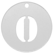 12mm 925 Sterling Silver round Charm - number 0 - thickness 0.4 mm x1