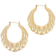 40mm 316L Stainless steel Curved Twisted Hoop earrings - Gold x2