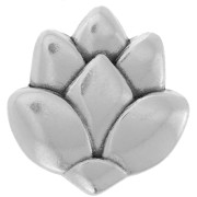 Lotus flower slider bead for 10mm lace - Antique Silver plating x1