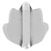 Lotus flower slider bead for 10mm lace - Antique Silver plating x1