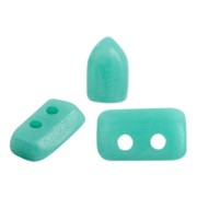 2x5mm Glass beads Piros® by Puca® - Opaque Green Turquoise Mat x10g