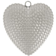 19x18mm 304L stainless steel Pendants with worked hearts x2