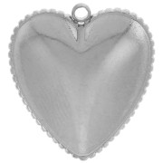 19x18mm 304L stainless steel Pendants with worked hearts x2