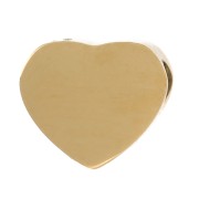 6x7mm Stainless steel 316L heart shape alphabet bead - W - Gold x1