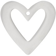 37x38mm 316L stainless steel Hollow heart pendants x2