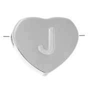 6x7mm - Stainless steel 316L alphabet heart shape bead - J x1