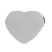 6x7mm - Stainless steel 316L alphabet heart shape bead - V x1