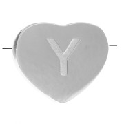 6x7mm - Stainless steel 316L alphabet heart shape bead - Y x1