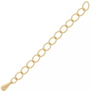 60mm Rombo mesh extension chain with small drop - Gold Tone x1
