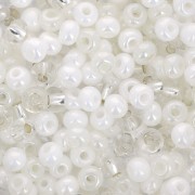Preciosa Seed beads 6/0 4 mm - Mix White - Crystal x20g
