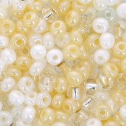 Preciosa Seed beads 6/0 4 mm - Mix White - Cream x20g