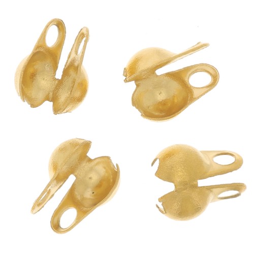 4mm Stainless steel 304 Ball Chain Crimp Connector - Gold Tone x4