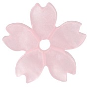 10.5mm flat cherry blossom acrylic beads - Light pink pearl x10