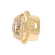 6x4 mm oval bead with tinted glass setting - 3-micron gold-plated - Crystal