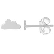 4x7mm 925 Sterling Silver Cloud EarStuds x2