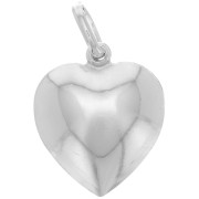 18x15mm 925 Sterling Silver Heart pendant x1