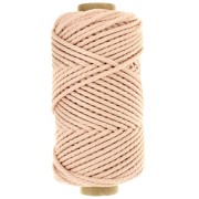3mm Cotton macramé cord spool - Quality - Pale pink x50m