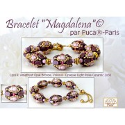 4x6mm Lipsi® Glass beads by Puca® -Amethyst Opal Mat Gold Splash x10g