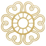 30mm 316L stainless steel openwork flower pendant - Gold x1