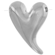 27x20.5mm Stainless steel 316L Domed heart pendant x1