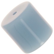 14 mm cylindrical tube bead in opaque resin - Smoked blue x1