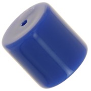 14 mm cylindrical tube bead in opaque resin - Hard blue x1