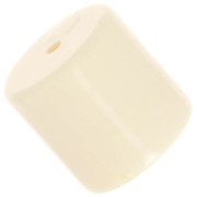 14 mm cylindrical tube bead in opaque resin - Ecru x1