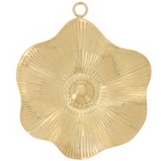 35mm Stainless steel 304L Flower pendants irregular pleated effect x2