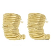 20mm 304L stainless steel Wide open half-holes pleated effect - Gold x2
