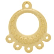 Round chandelier pendant 16 mm with 5 rings - Fine gold plated x1