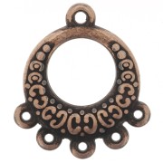 Round chandelier pendant 16 mm with 5 rings - Aged copper x1