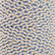 2.5mm braided cotton cord - made in France - Beige - Blue - Gold x1m
